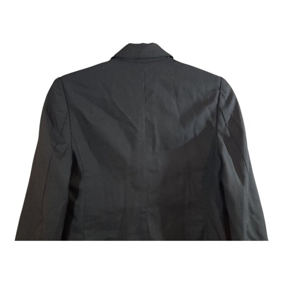 Garnet Hill Black Wool Blend Single-breasted 2-Button Blazer Career Women's 2 - Picture 4 of 5